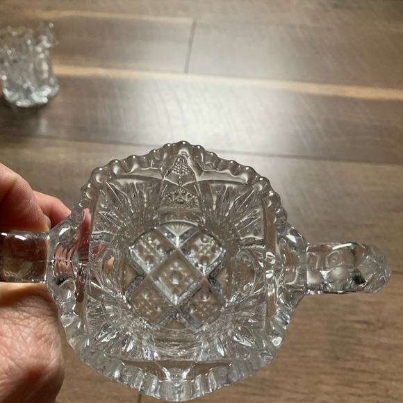 Antique Imperial Glass Nu-Cut #212 Open Sugar Bowl And Creamer Set c 1913 - Picture 4 of 9